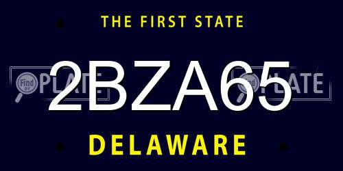 2BZA65 Delaware License Plate
