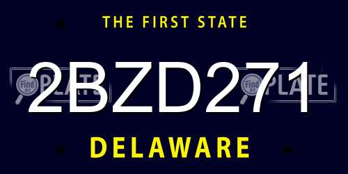 2BZD271 Delaware License Plate