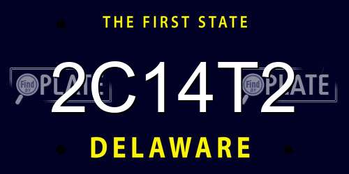 2C14T2 Delaware License Plate