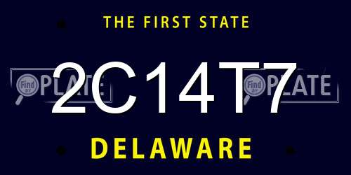 2C14T7 Delaware License Plate