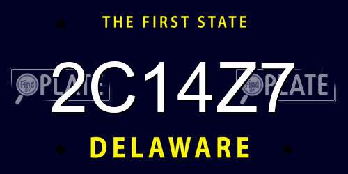 2C14Z7 Delaware License Plate