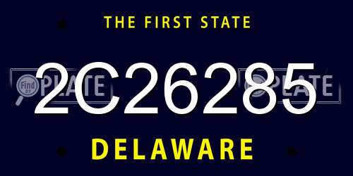 2C26285 Delaware License Plate