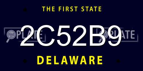 2C52B9 Delaware License Plate
