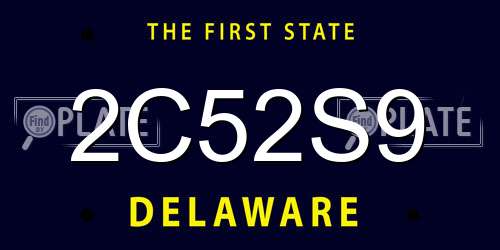 2C52S9 Delaware License Plate