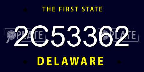 2C53362 Delaware License Plate