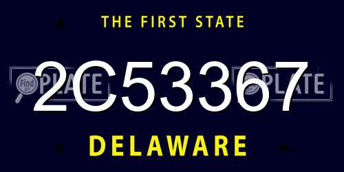 2C53367 Delaware License Plate