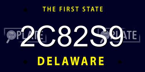 2C82S9 Delaware License Plate