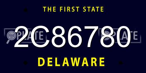 2C86780 Delaware License Plate