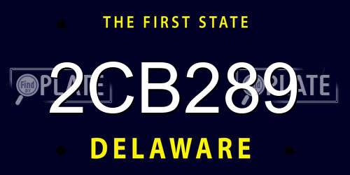 2CB289 Delaware License Plate