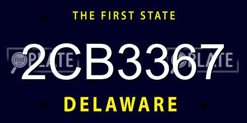 2CB3367 Delaware License Plate