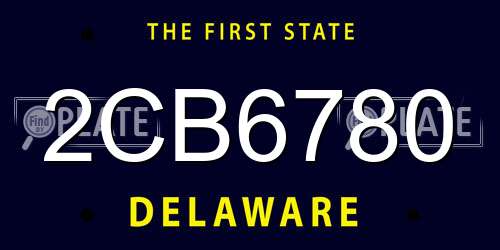 2CB6780 Delaware License Plate