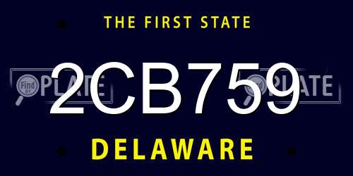2CB759 Delaware License Plate