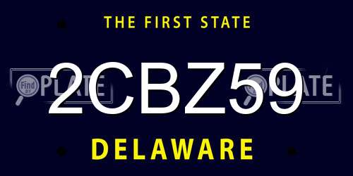 2CBZ59 Delaware License Plate