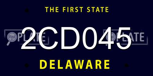2CD045 Delaware License Plate