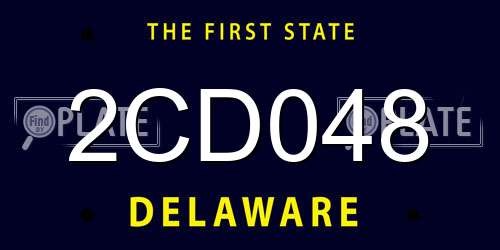 2CD048 Delaware License Plate