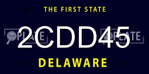 2CDD45 Delaware License Plate