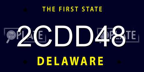 2CDD48 Delaware License Plate
