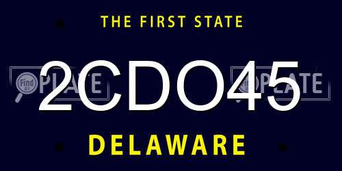 2CDO45 Delaware License Plate