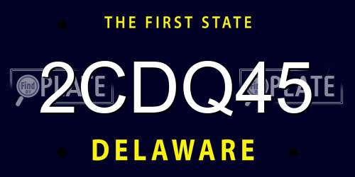 2CDQ45 Delaware License Plate