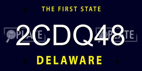 2CDQ48 Delaware License Plate