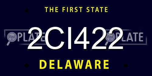 2CI422 Delaware License Plate