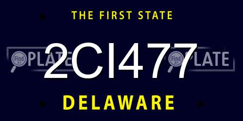 2CI477 Delaware License Plate