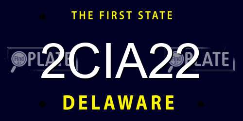 2CIA22 Delaware License Plate