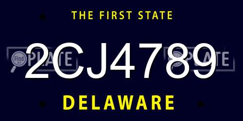 2CJ4789 Delaware License Plate