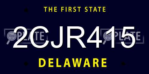 2CJR415 Delaware License Plate