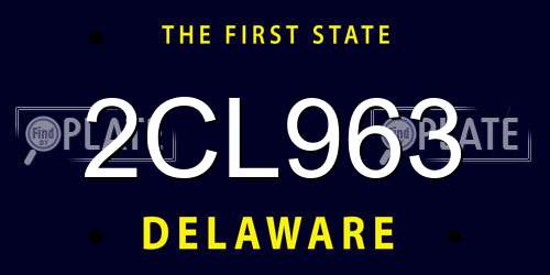 2CL963 Delaware License Plate