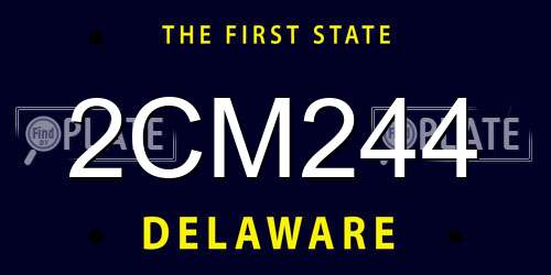 2CM244 Delaware License Plate