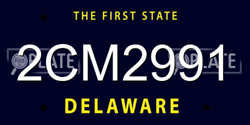 2CM2991 Delaware License Plate