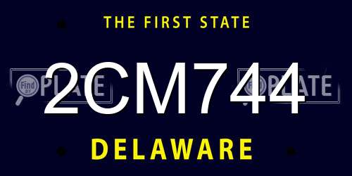 2CM744 Delaware License Plate