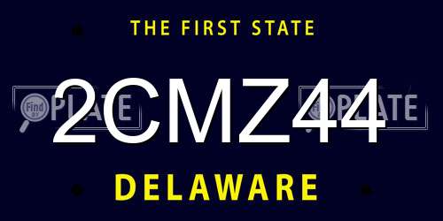 2CMZ44 Delaware License Plate