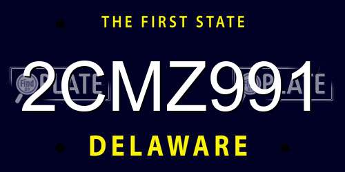 2CMZ991 Delaware License Plate