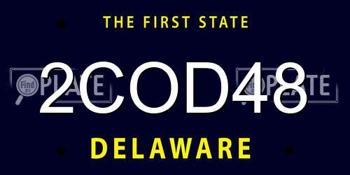 2COD48 Delaware License Plate