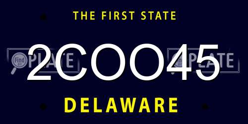 2COO45 Delaware License Plate