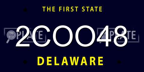 2COO48 Delaware License Plate
