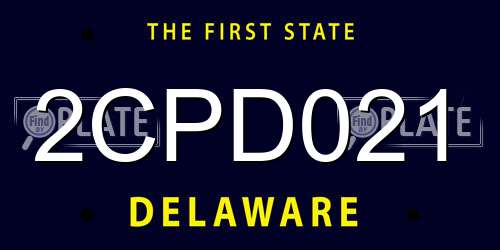 2CPD021 Delaware License Plate