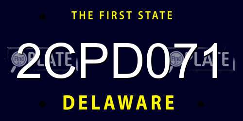 2CPD071 Delaware License Plate