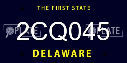 2CQ045 Delaware License Plate