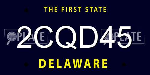 2CQD45 Delaware License Plate