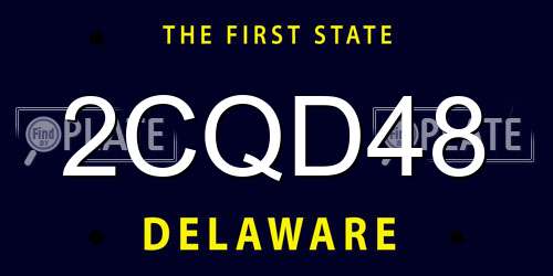 2CQD48 Delaware License Plate