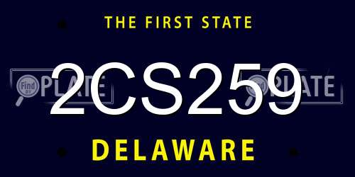 2CS259 Delaware License Plate