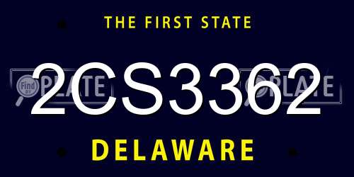2CS3362 Delaware License Plate