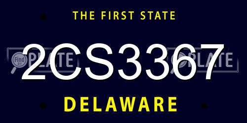 2CS3367 Delaware License Plate