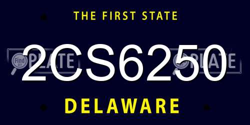 2CS6250 Delaware License Plate