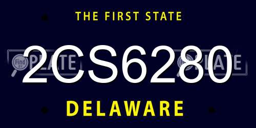2CS6280 Delaware License Plate