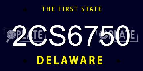 2CS6750 Delaware License Plate