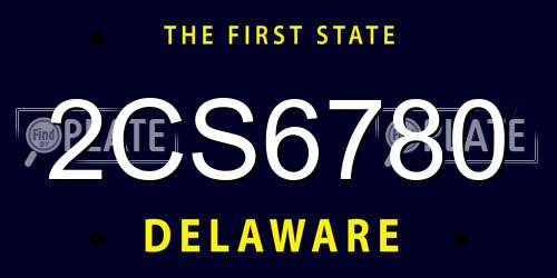 2CS6780 Delaware License Plate